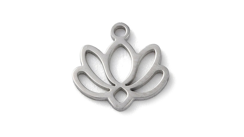 copy of Pendentif fleur de lotus en acier inoxydable plaqué or 18k