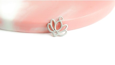 copy of Pendentif fleur de lotus en acier inoxydable plaqué or 18k