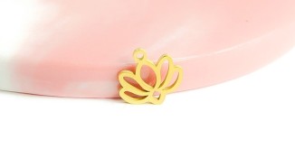 copy of Pendentif fleur de lotus en acier inoxydable plaqué or 18k