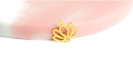 copy of Pendentif fleur de lotus en acier inoxydable plaqué or 18k