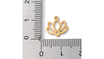 copy of Pendentif fleur de lotus en acier inoxydable plaqué or 18k
