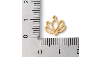 copy of Pendentif fleur de lotus en acier inoxydable plaqué or 18k