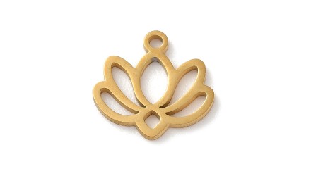 copy of Pendentif fleur de lotus en acier inoxydable plaqué or 18k