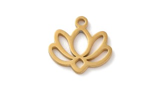 copy of Pendentif fleur de lotus en acier inoxydable plaqué or 18k