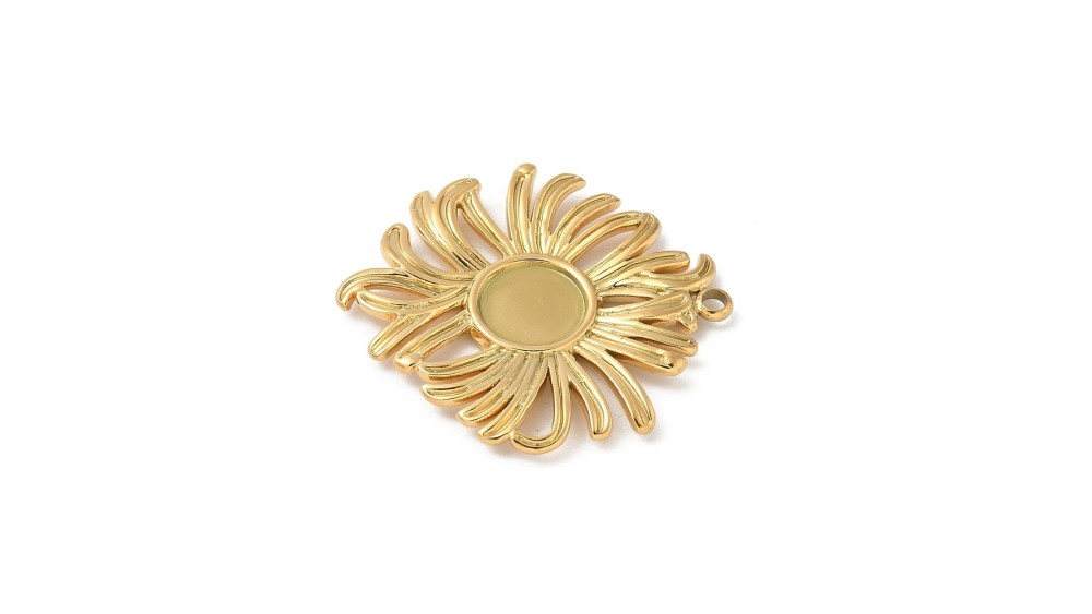 pendentif fleur or
