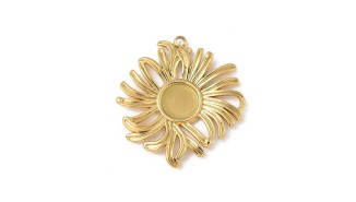 pendentif fleur acier