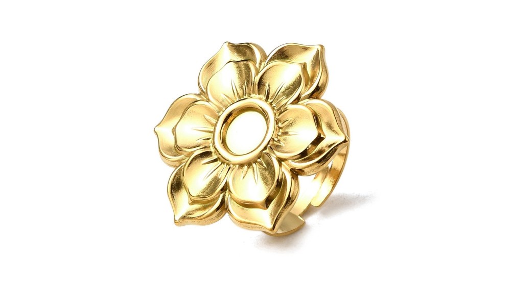 bague fleur or
