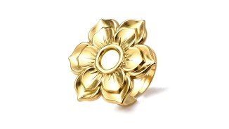bague fleur or