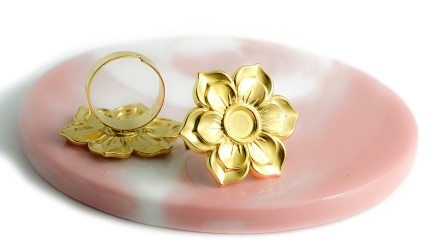 bague fleur support cabochon