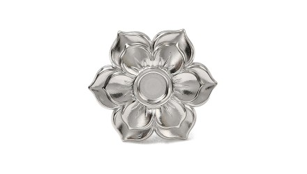 bague fleur argent acier