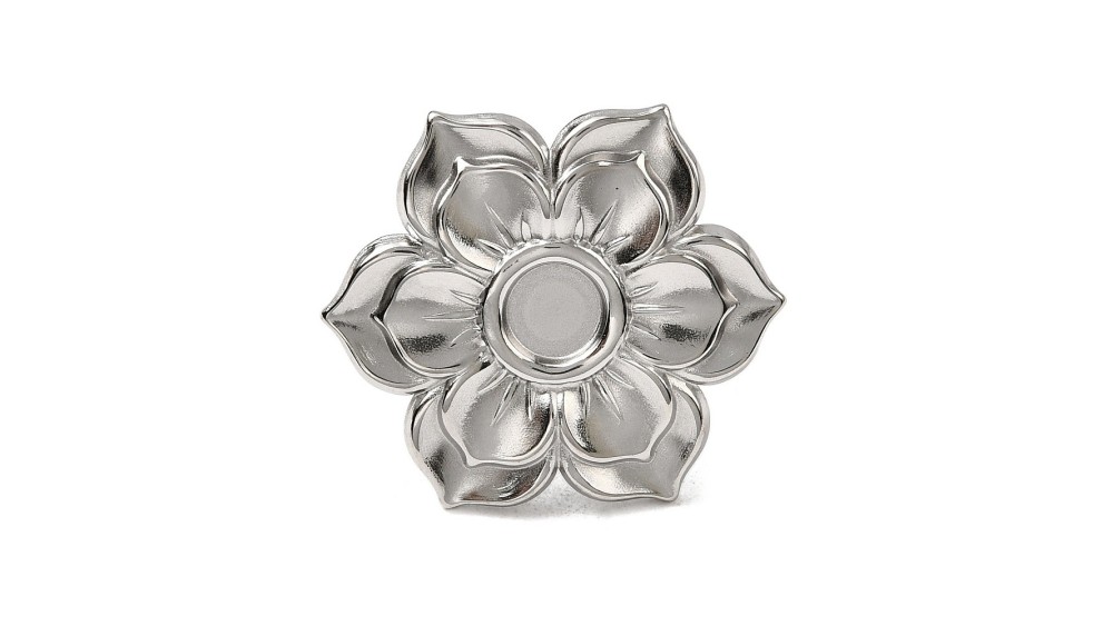 bague fleur argent acier