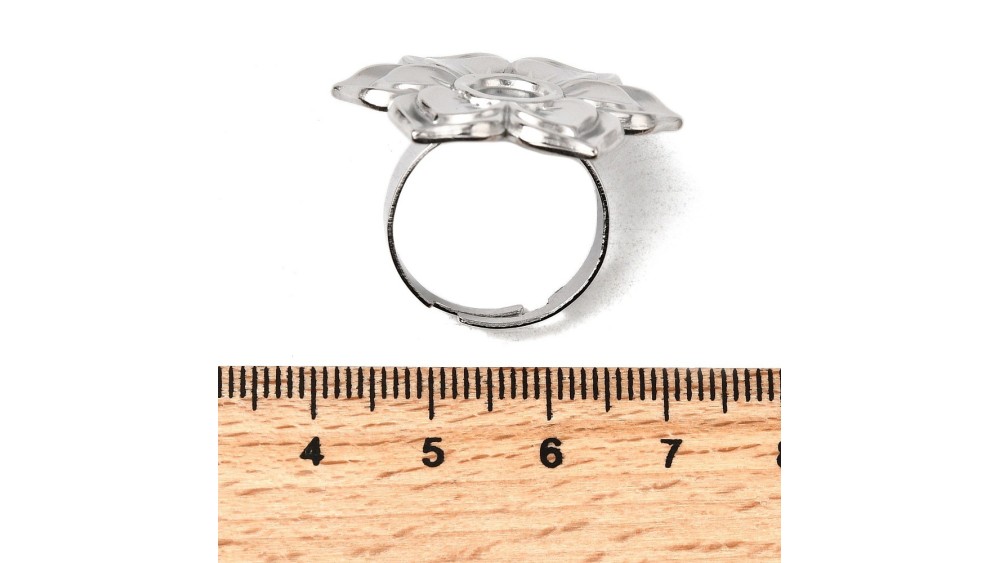 bague fleur argent