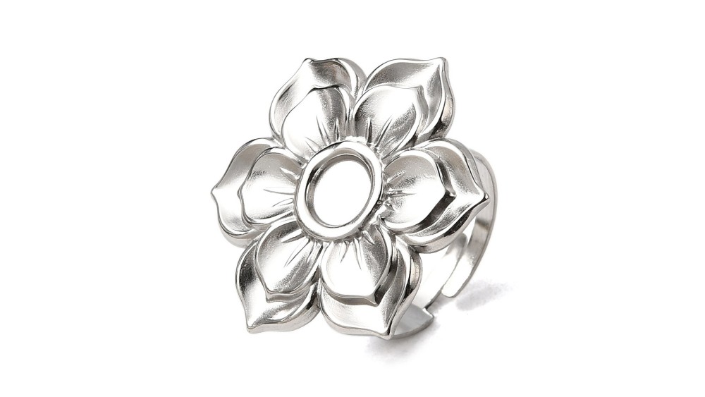 bague fleur argent