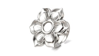bague fleur argent