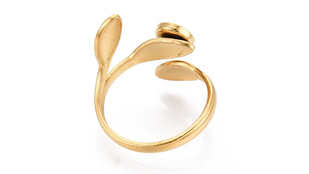 copy of Support bague soleil pour cabochon 8mm acier inoxydable palqué or 18k