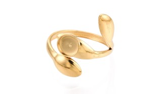 copy of Support bague soleil pour cabochon 8mm acier inoxydable palqué or 18k