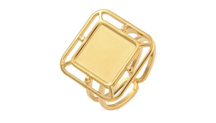 copy of Support bague soleil pour cabochon 8mm acier inoxydable palqué or 18k