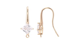 copy of Crochet d'oreille en laiton ouvragé plaqué or 18k