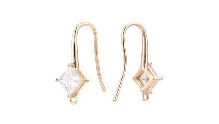 copy of Crochet d'oreille en laiton ouvragé plaqué or 18k