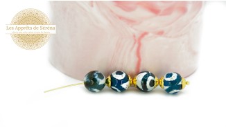 copy of Perles à facettes 10mm agate naturelle teintée bleue