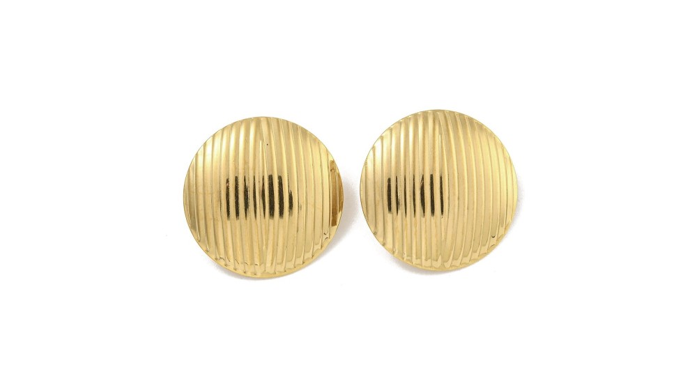 Puces d'oreille rondes en acier inoxydable plaqué or 18k