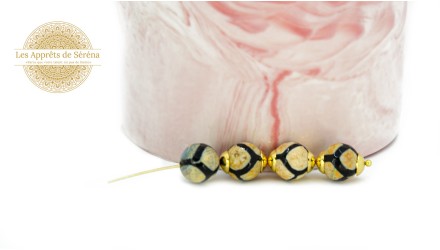 agate teintée beige 10mm