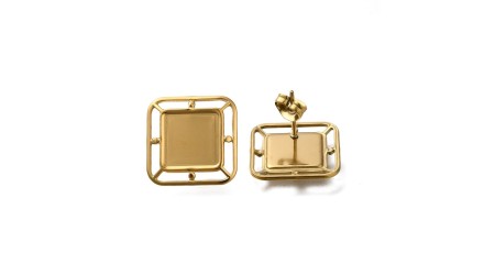 copy of Puces d'oreille rondes en acier inoxydable plaqué or 18k