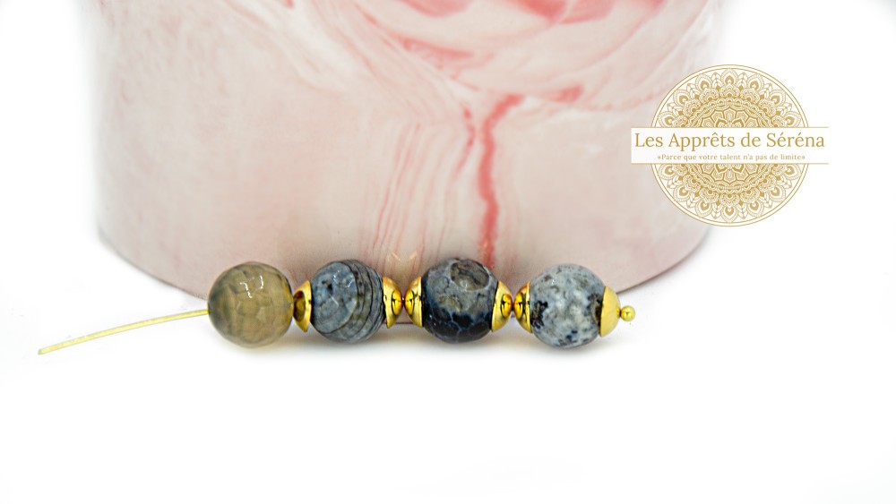 agate de feu noire 10mm