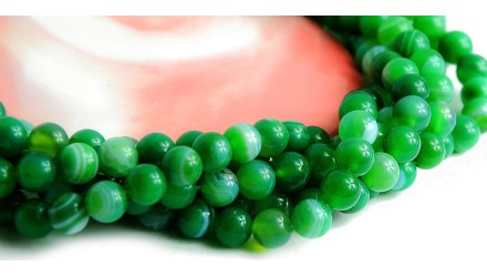 perle agate verte 8mm