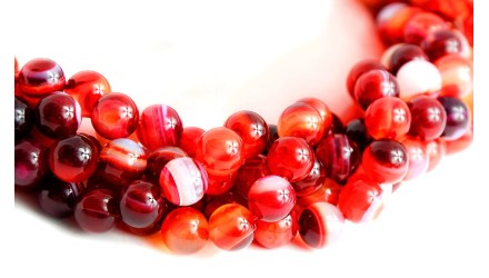 perle 8mm agate rouge