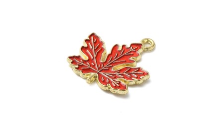 copy of Pendentif feuille d'érable rouge en zamak émaillé