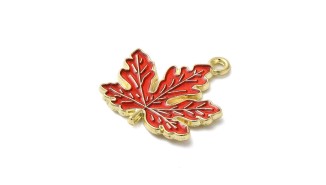 copy of Pendentif feuille d'érable rouge en zamak émaillé
