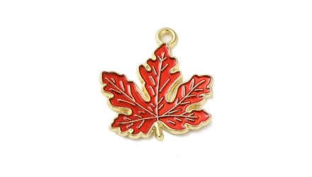 copy of Pendentif feuille d'érable rouge en zamak émaillé