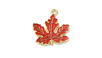 copy of Pendentif feuille d'érable rouge en zamak émaillé