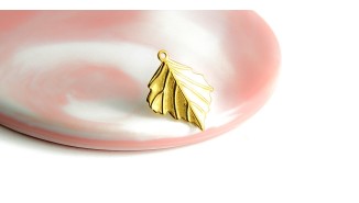 copy of Pendentif feuille acier inoxydable or 37x25mm