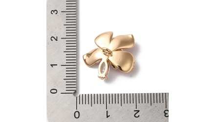 Pendentif orchidée fleur laiton émaillé