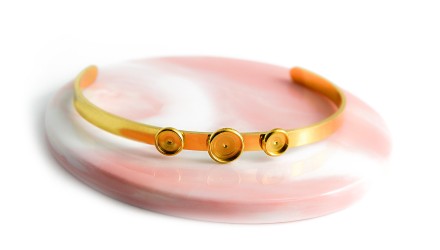 copy of Bracelet support cabochon 4mm en laiton doré  18K
