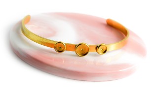 copy of Bracelet support cabochon 4mm en laiton doré  18K