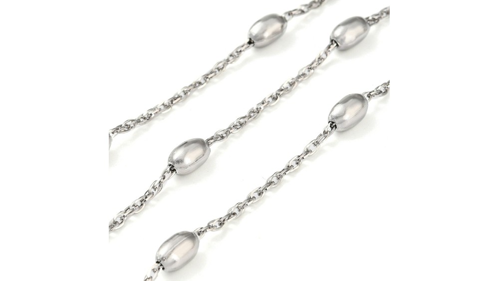 chaîne perlée argent