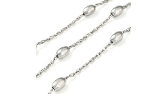 chaîne perlée argent