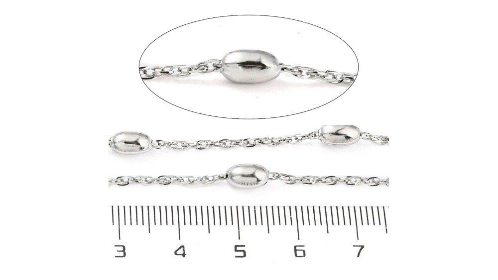 chaîne perlée argent