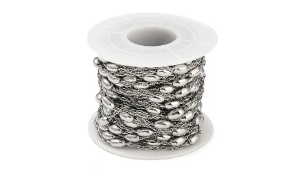 chaîne perlée argent