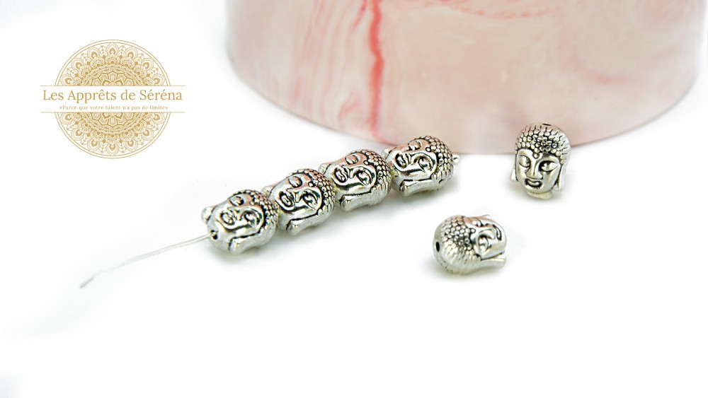 perles bouddha argent