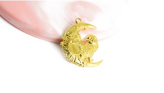 copy of Pendentif orchidée fleur laiton émaillé