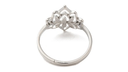 bague lotus acier