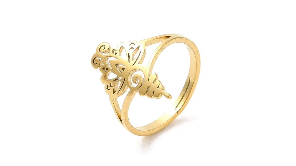 copy of Bague lotus en acier inoxydable couleur or