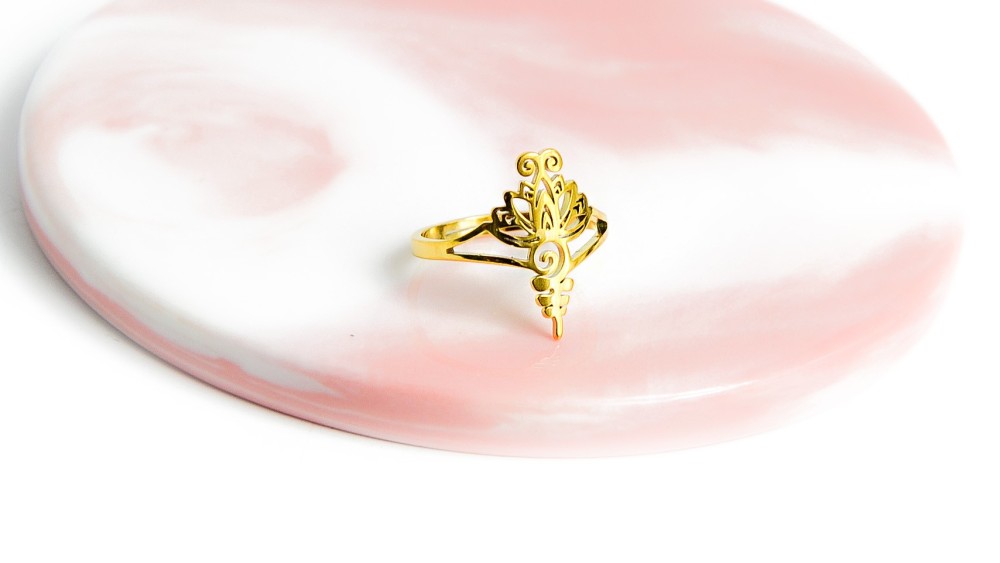 copy of Bague lotus en acier inoxydable couleur or
