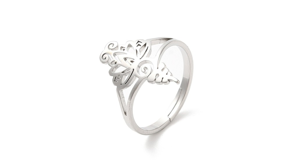 copy of Bague lotus en acier inoxydable couleur or