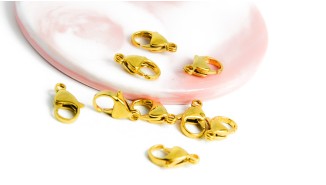 copy of Fermoir à ressort 8mm en laiton plaqué or 18k