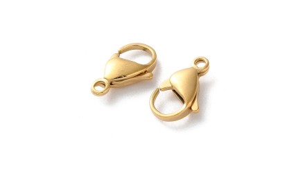 copy of Fermoir à ressort 8mm en laiton plaqué or 18k